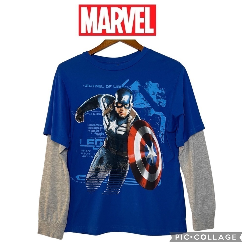 Marvel Captain America boys long sleeve tee shirt